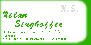 milan singhoffer business card